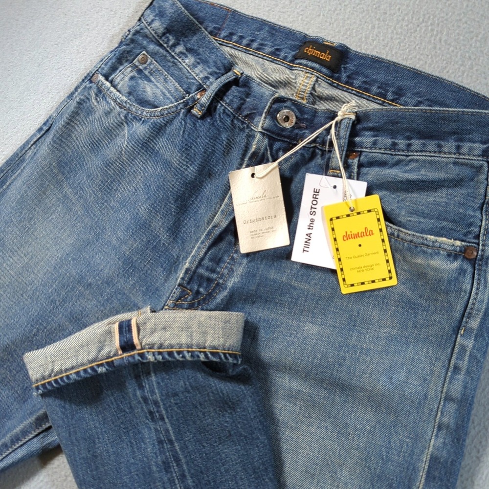 Chimala Jeans Mens 31x32 Blue Originators NWT Selvedge Denim Japan Button Fly